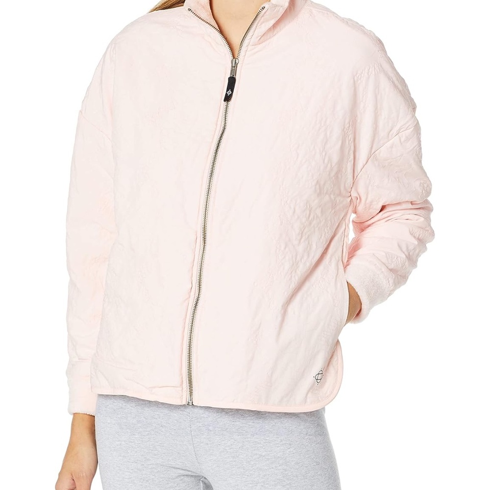 SATVA Floral Quilted Blush/Light Pink Zip Up Jacket Medium